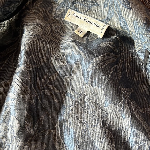 Anne Fontaine jacquard fitted rushed zipper suit jacket FR36 US 4-6 - Picture 10 of 12